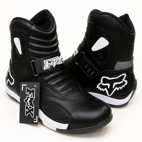 BOTAS PARA MOTOCICLISTA FOX NEGRO BLANCO 40