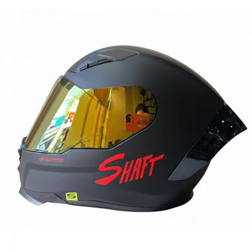 CASCO INTEGRAL SHAFT 562 R SOLID NEGRO ROJO VISOR IRIDIUM S