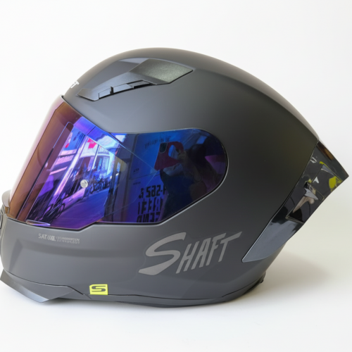 CASCO INTEGRAL SHAFT 562 R SOLID NEGRO GRIS OSCURO VISOR IRIDIUM XL (192141)