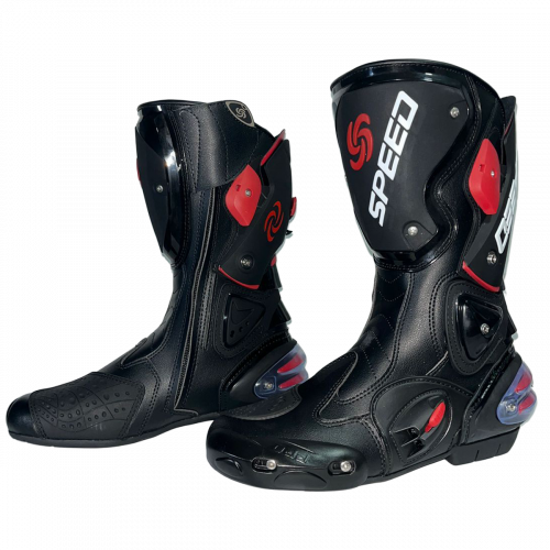 OUTLET-BOTAS MOTO VELOCIDAD SPEED NEGRO ROJO 43
