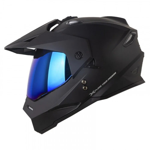 CASCO MULTIPROPOSITO X ONE MX328 DV SOLID NEGRO SILVER MATE VISOR IRIDIUM M (197461)