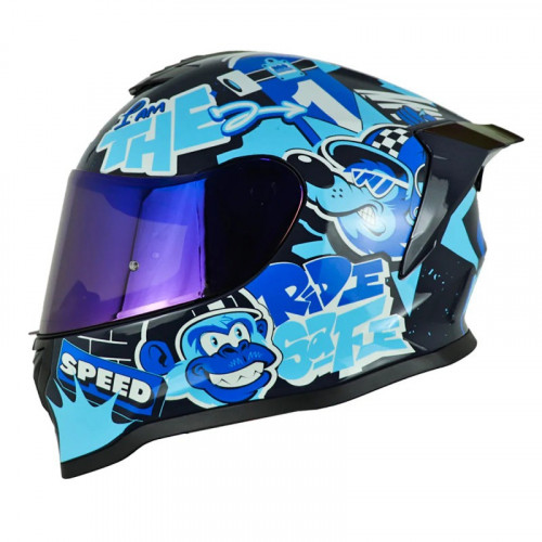 CASCO INTEGRAL HRO 506 SP CHAMP AZUL OSCURO AZUL VISOR IRIDIUM M (191641)
