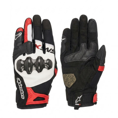 GUANTES ALPINESTAR SMR-R NEGRO BLANCO ROJO M