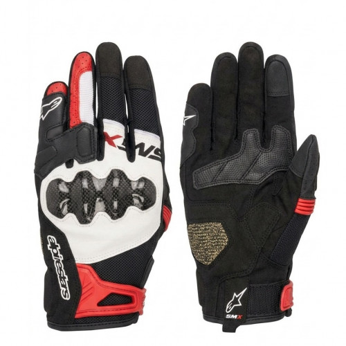 GUANTES ALPINESTAR SMR-R NEGRO BLANCO ROJO L