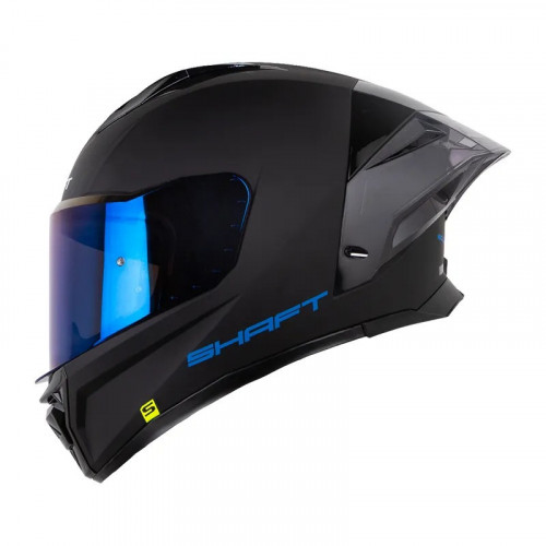 Casco Integral SHAFT 596 SP Solid Negro Azul Visor Iridium XL (192110)