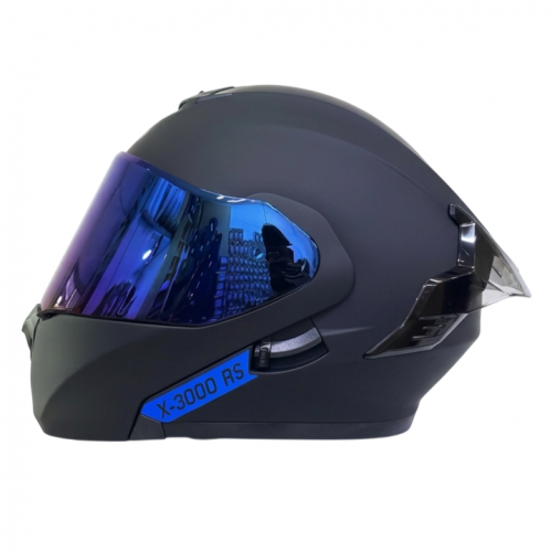 CASCO ABATIBLE X-ONE X-3000RS SOLID NEGRO AZUL SP NEGRO VISOR IRIDIUM XL (196922)