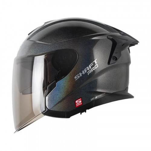 CASCO ABIERTO SHAFT PRO 240DV SOLID CAMALEON SILVER VISOR IRIDIUM S (190438)