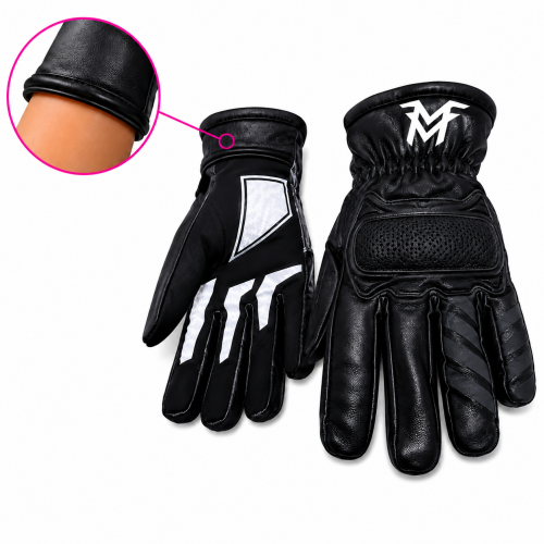 Guante Moto Mellos Negro Blanco Gear Pro Impermeable S