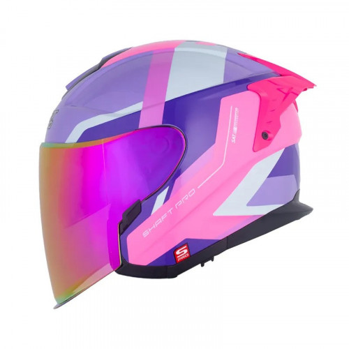 CASCO ABIERTO SHAFT PRO 240DV COZONE MORADO CLARO MORADO VISOR IRIDIUM M (190420)