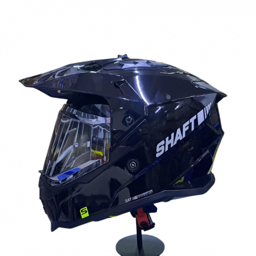 CASCO MULTIPROPOSITO SHAFT MX360 SOLID NEGRO SILVER BRILLO VISOR SILVER L (199295)