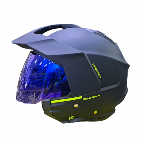 CASCO ABIERTO SHAFT 227TRIAL SOLID NEGRO AMARILLO VISOR IRIDIUM XL (190639)