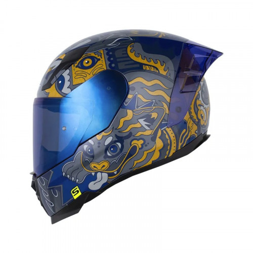 CASCO INTEGRAL SHAFT 562 R MANIC-X AZUL GRIS VISOR IRIDIUM M (195313)