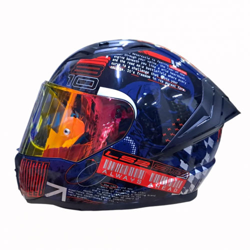 CASCO INTEGRAL LS2 FF810 HISTORY AZUL ROJO VISOR IRIDIUM XL (171355)