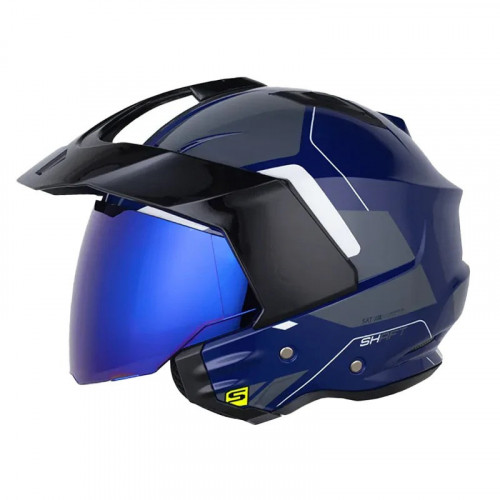 CASCO ABIERTO SHAFT 227TRIAL ZANT AZUL OSCURO BLANCO VISOR IRIDIUM L (188298)