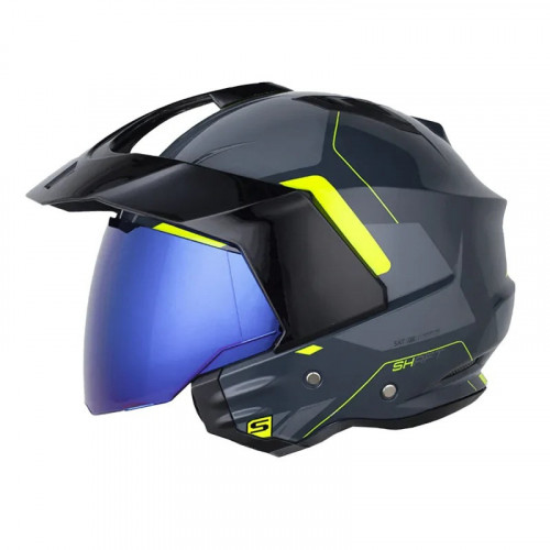 CASCO ABIERTO SHAFT 227TRIAL ZANT GRIS OSCURO AMARILLO VISOR IRIDIUM L (188302)