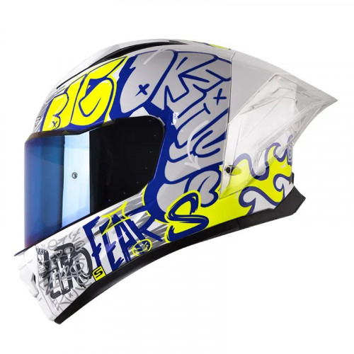 CASCO INTEGRAL SHAFT 596 SP THE ME MESSAG BLANCO AMARILLO VISOR IRIDIUM L (192019)