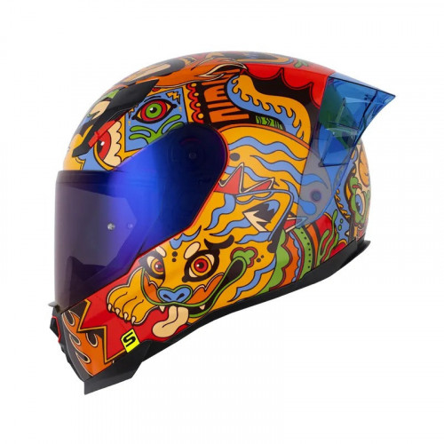 CASCO INTEGRAL SHAFT 562 R MANIC-X ROJO NARANJA VISOR IRIDIUM L (195321)