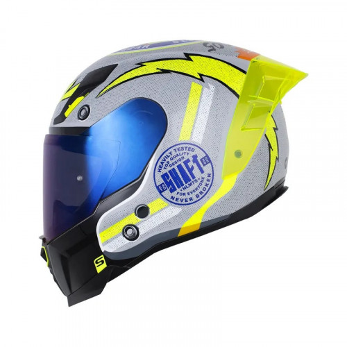 CASCO INTEGRAL SHAFT 562 R OLD SCHOOL GRIS AMARILLO VISOR IRIDIUM L (196131)