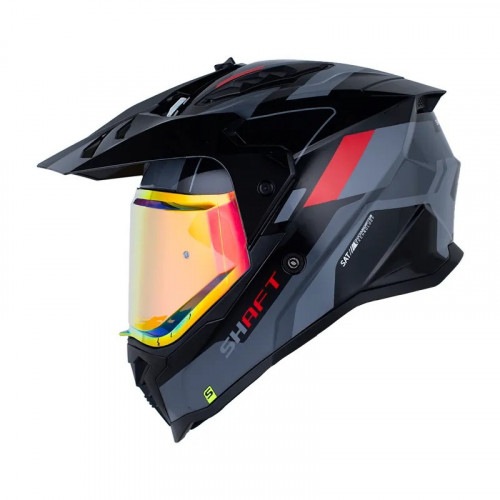 CASCO MULTIPROPOSITO SHAFT MX360 CONWAY GRIS ROJO CLARO VISOR IRIDIUM XL (199269)