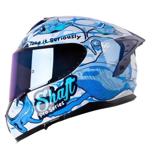 Casco Integral SHAFT Pro 610 EVO Brillo Bluer Plane Azul Claro Azul Visor Azul S