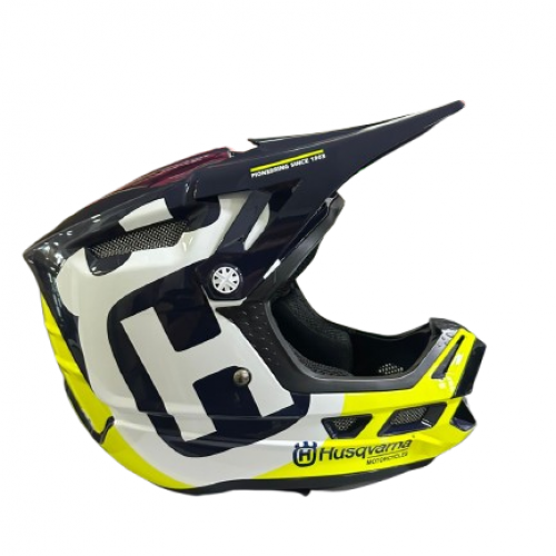 Casco Cross Husqvarna Azul Amarillo