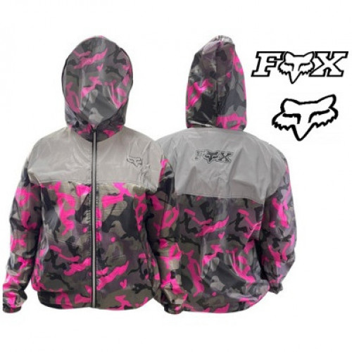 Chaqueta Fox Cortavientos Camuflada Fucsia Con Reflectivo XXL