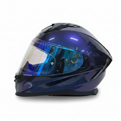 Casco Integral Xtrong M69 Foto Azul Negro Brillo Visor Traslucido XL