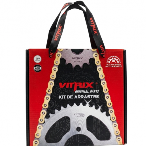 KIT DE Arrastre Hero Thriller 150 14T/ 43T 428HX132L CON Cadena Reforzada Dorada