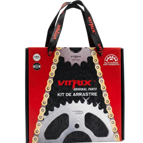 KIT DE Arrastre Victory ONE ST 100 14T/ 42T-428HX118L CON Cadena Reforzada Dorada