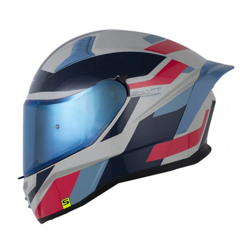 Casco Integral SHAFT 504 DV LUE Gris Claro Rojo Visor Iridium S