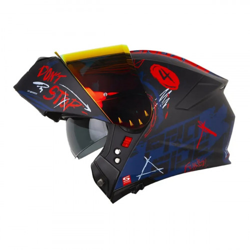 Casco Abatible SHAFT Pro 4000 DV Hustle Azul Rojo Visor Iridium L