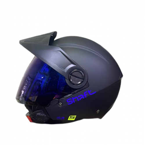 Casco Abierto SHAFT 212 Solid Negro Azul Visor Iridium S (199080))