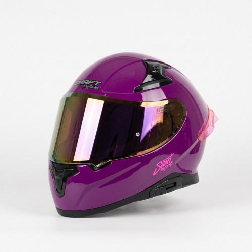 Casco Integral SHAFT Pro 612 DV Solid Morado Oscuro Fucsia Visor Smoke Claro M