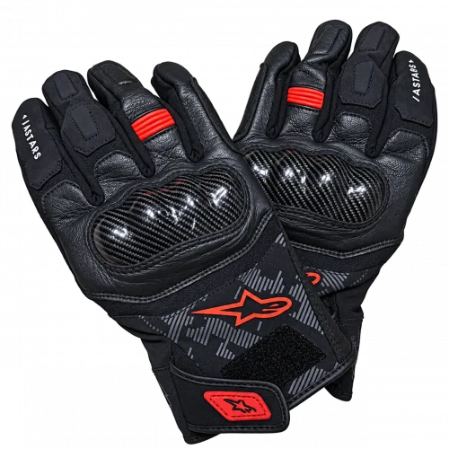Guante Alpinestar Smx Z Negro/Red Fluo Rojo M