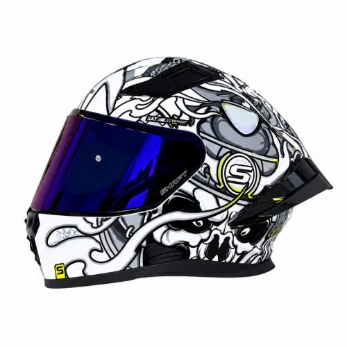Casco Integral SHAFT 558 SP Raww Camaleon Blanco Visor Smoke M